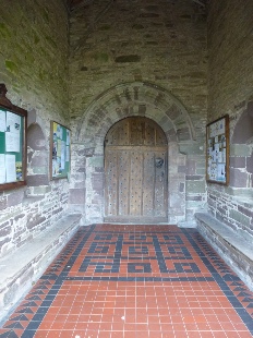The entrance to St Peter and St Paul in Weobley.  