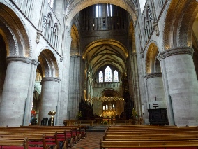Interior of Hereford Cathedral. 