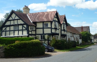 Tudor style houses in Weobley.  