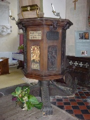 The pulpit in St James Church. 