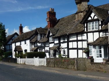 Tudor style houses in Eardisley.